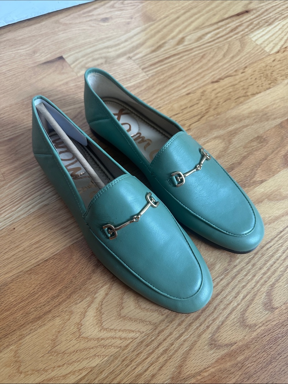 Sam Edelman Teal Leather Horsebit Loafers